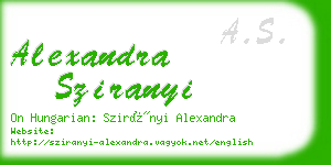 alexandra sziranyi business card